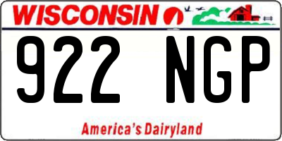 WI license plate 922NGP