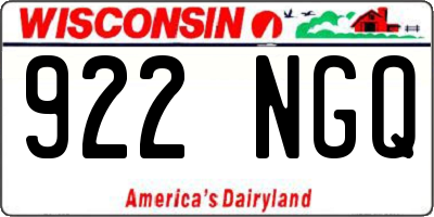 WI license plate 922NGQ