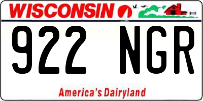 WI license plate 922NGR