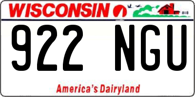 WI license plate 922NGU