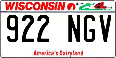 WI license plate 922NGV