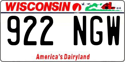WI license plate 922NGW
