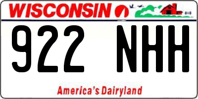 WI license plate 922NHH