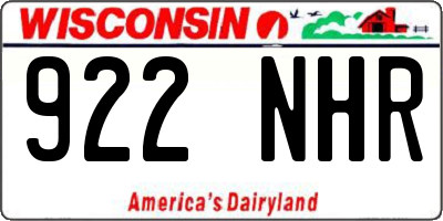 WI license plate 922NHR