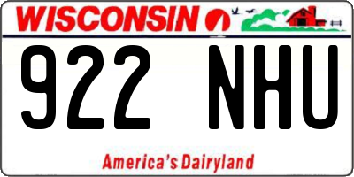 WI license plate 922NHU