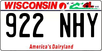 WI license plate 922NHY