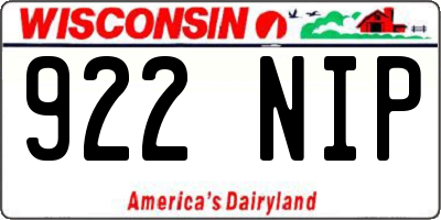 WI license plate 922NIP