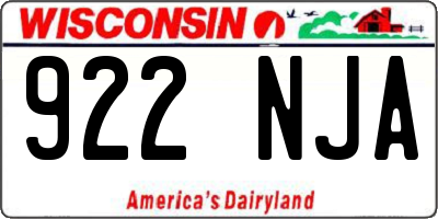 WI license plate 922NJA