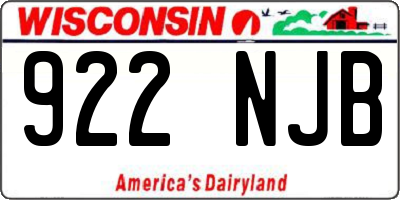 WI license plate 922NJB