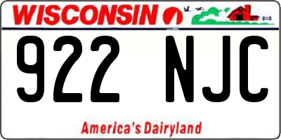 WI license plate 922NJC