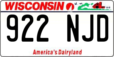 WI license plate 922NJD