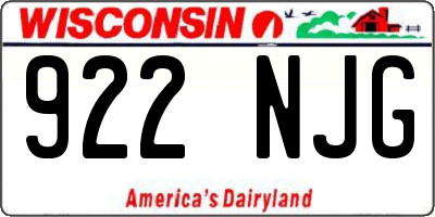 WI license plate 922NJG