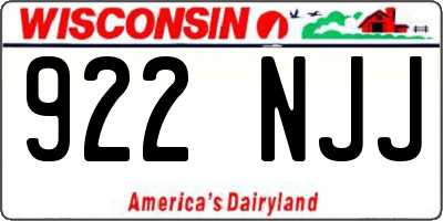 WI license plate 922NJJ
