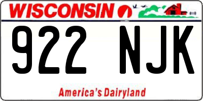 WI license plate 922NJK
