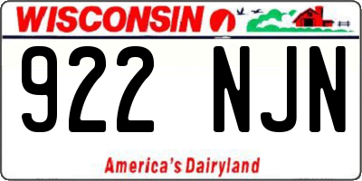 WI license plate 922NJN