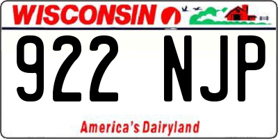 WI license plate 922NJP