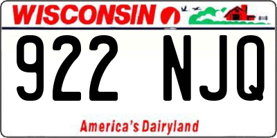 WI license plate 922NJQ