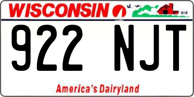 WI license plate 922NJT