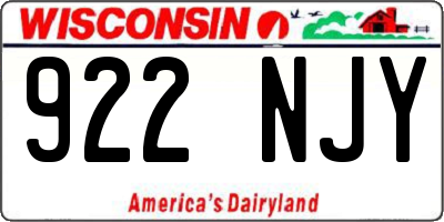 WI license plate 922NJY