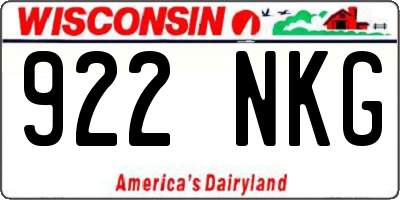WI license plate 922NKG