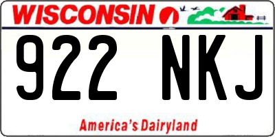 WI license plate 922NKJ