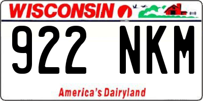 WI license plate 922NKM