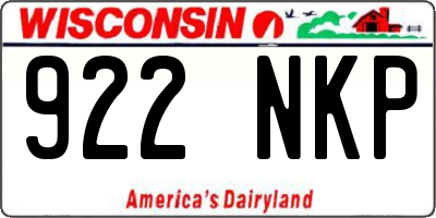 WI license plate 922NKP