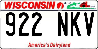 WI license plate 922NKV