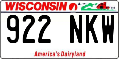 WI license plate 922NKW