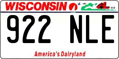 WI license plate 922NLE