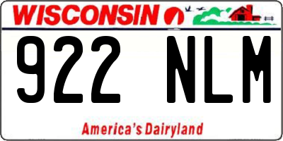 WI license plate 922NLM
