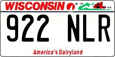 WI license plate 922NLR