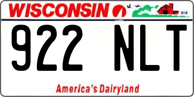 WI license plate 922NLT