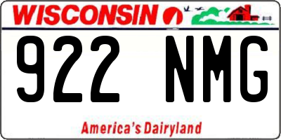 WI license plate 922NMG