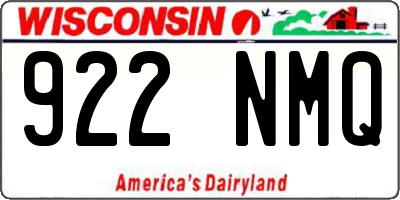 WI license plate 922NMQ