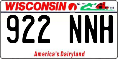 WI license plate 922NNH