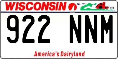 WI license plate 922NNM