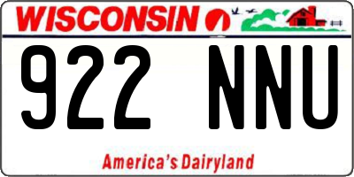 WI license plate 922NNU