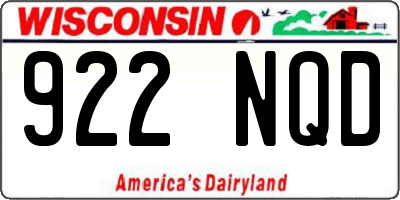 WI license plate 922NQD