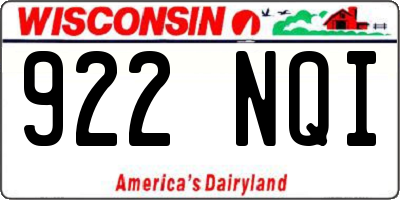 WI license plate 922NQI
