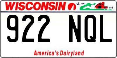 WI license plate 922NQL