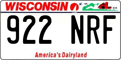 WI license plate 922NRF