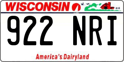WI license plate 922NRI