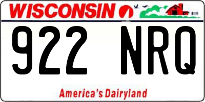 WI license plate 922NRQ