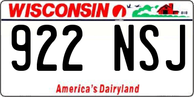 WI license plate 922NSJ