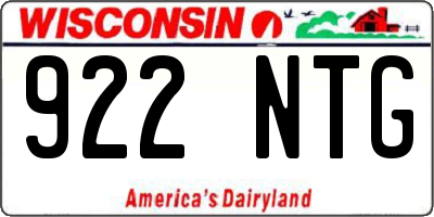 WI license plate 922NTG