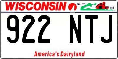 WI license plate 922NTJ