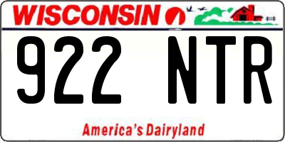 WI license plate 922NTR