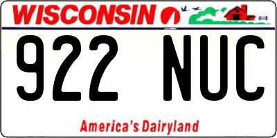 WI license plate 922NUC