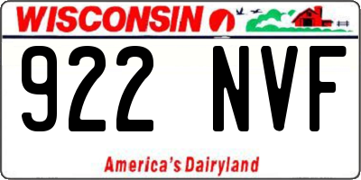 WI license plate 922NVF